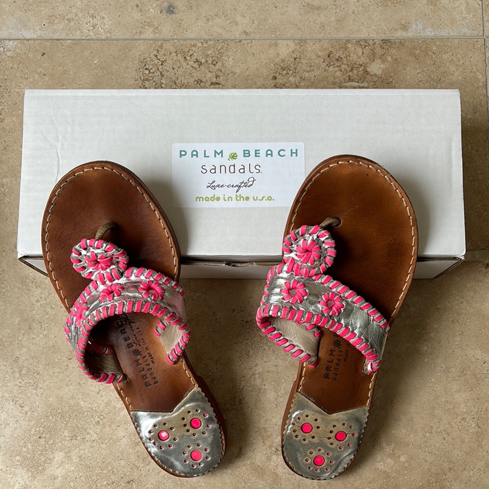 Palm Beach Sandals Women's Pink and Silver Sandals